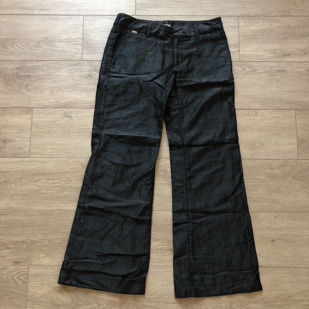 M60 Miss Sixty Luxury Trouser Shinning Wide-Leg Work Pants Black 29 RARE